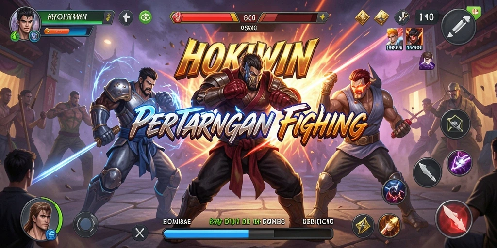 Screenshot menunjukkan aksi intens dalam pertarungan HOKIWIN.