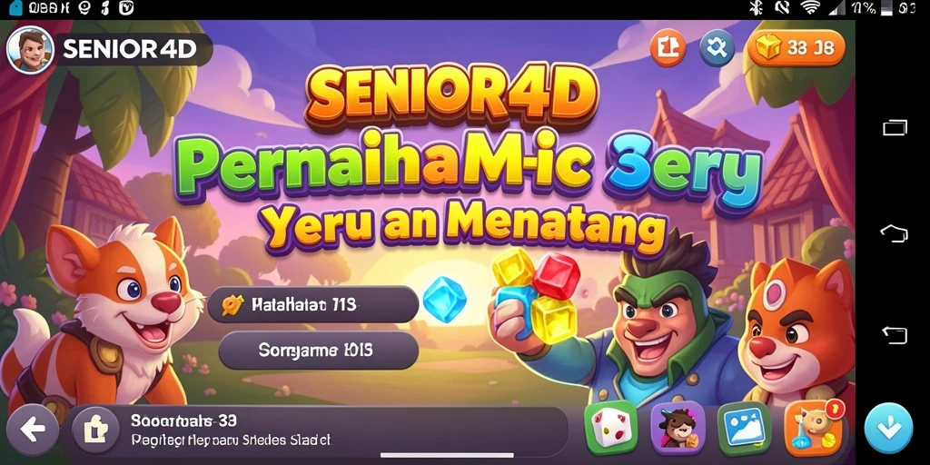 Screenshot gameplay SENIOR4D dengan tantangan match-3 yang menarik.